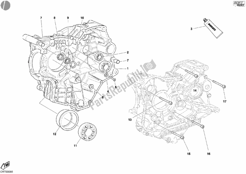 All parts for the Crankcase Bearings of the Ducati Superbike 998 S Bayliss 2002